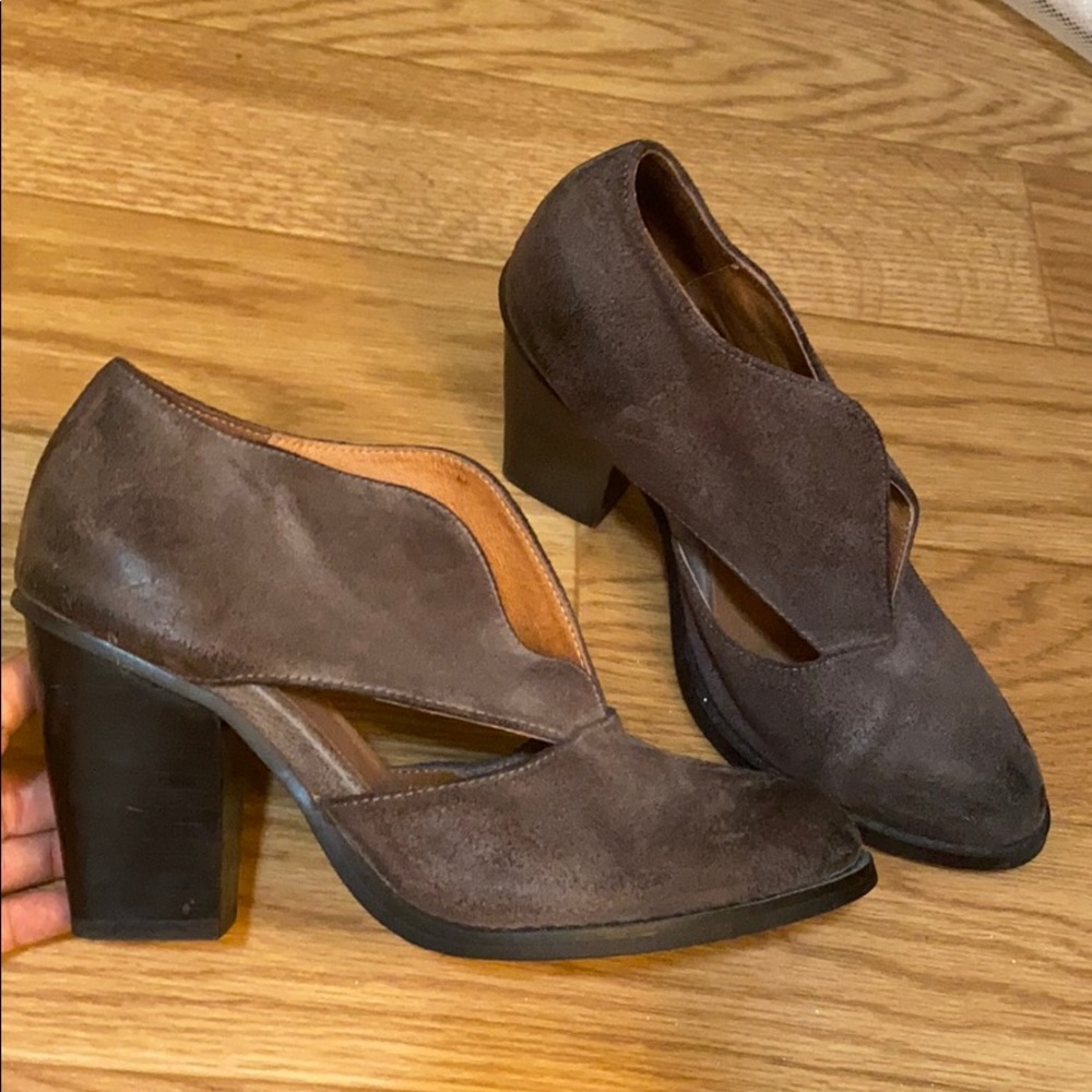 Free People x Jeffrey Campbell Leather Deep V Boot